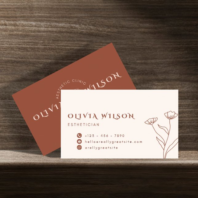 Carte De Visite Esthétique moderne Brown et jaune pâle (Créateur téléchargé)