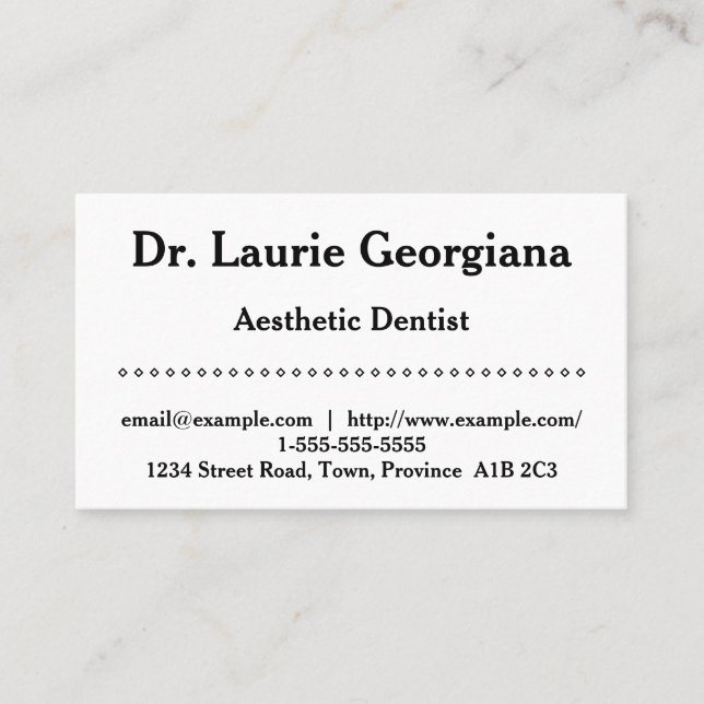 Carte de visite esthétique simple de dentiste (Devant)