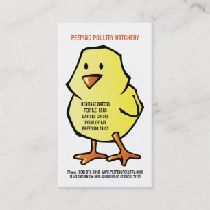 Carte De Visite Établissement d'incubation jaune de poulet de