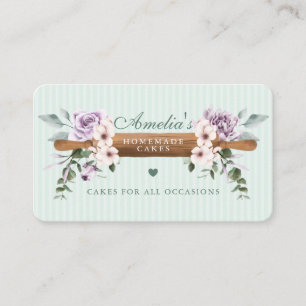 Carte De Visite Étanche à rouleaux de la boulangerie à l'aquarelle