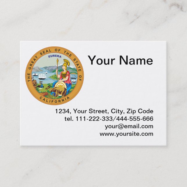 Carte De Visite État de Californie (Devant)