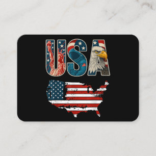Carte De Visite Etats-Unis Patriotique 4 juillet Amérique Drapeau 