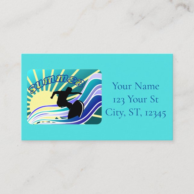 Carte De Visite Été Surf Fun Thunder_Cove (Devant)