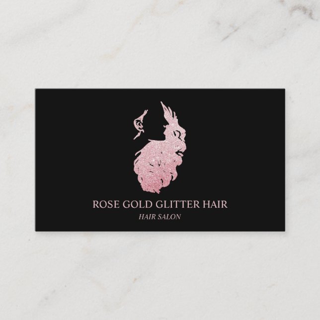 Carte De Visite Étendue de cheveux or Rose (Devant)