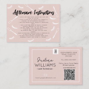 Carte De Visite Étendues Eyelash Rose et Black Lashes