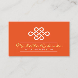 Carte De Visite Eternity Knot Yoga Enseignant, Life Coach Orange