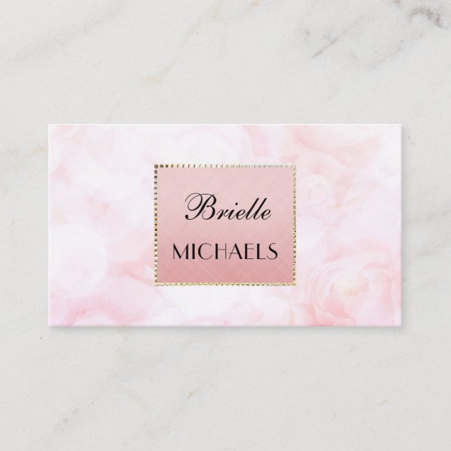Carte De Visite Ethereal Rose Rose Bokeh Elegant Gold Glamor Cadre (Devant)
