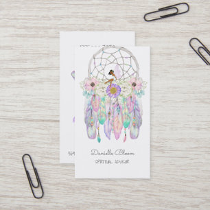 Carte De Visite Éthique Fairy Dream Catcher Boho Flèches Plumes