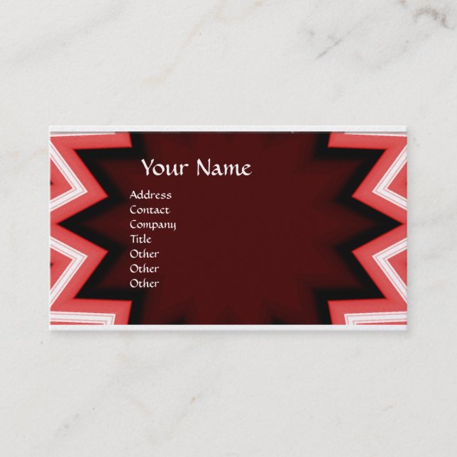 Carte De Visite ETHNIQUE / ROUGE BLANC GÉOMÉTRIQUE ABSTRAIT Pearl  (Devant)