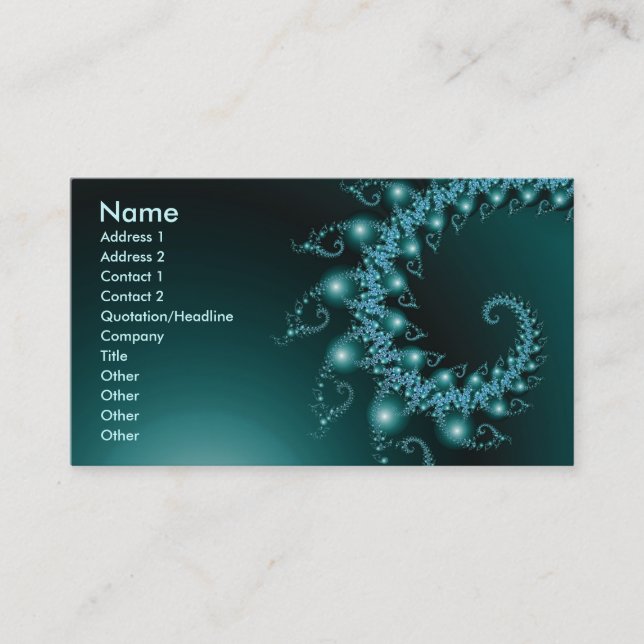 Carte De Visite Étincelle 3 Abstraite Fractal Fine Art (Devant)