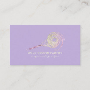 Carte De Visite Étincelle Fouet Paillettes Rose Or Boulangerie vio