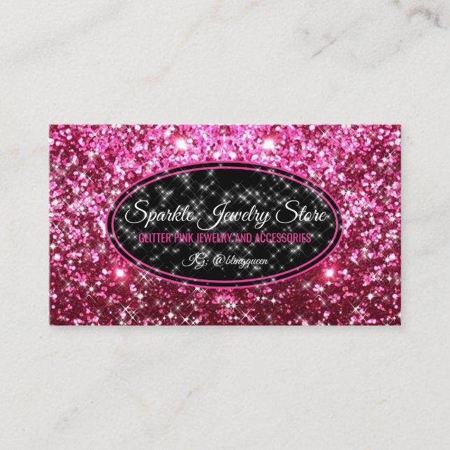 Carte De Visite Étincelle rose Glitz Glam Starlust Bijoux (Devant)