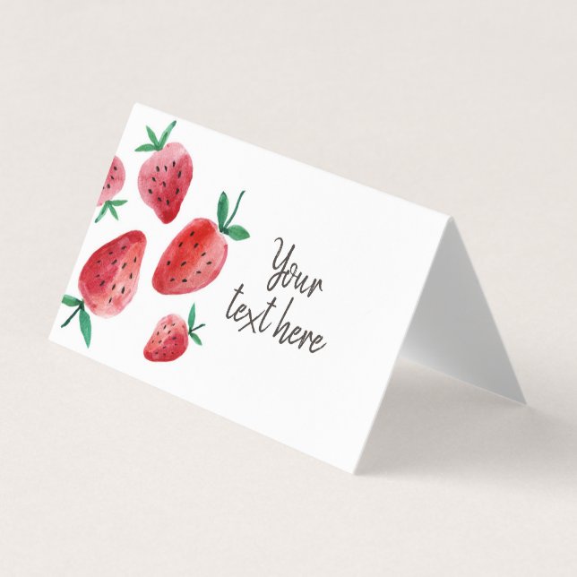 Carte De Visite Étiquette de fraise Tente Berry Sweet Anniversaire (Devant)
