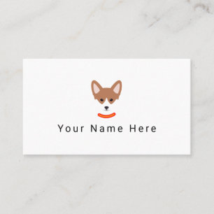 Carte de visite étiquette du visage de chien