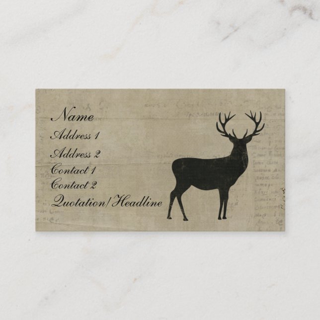 Carte de visite/étiquettes de silhouette de mâle (Devant)