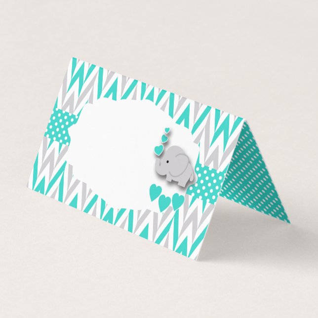 Carte De Visite Étiquettes gris de nourriture du baby shower | (Dos)