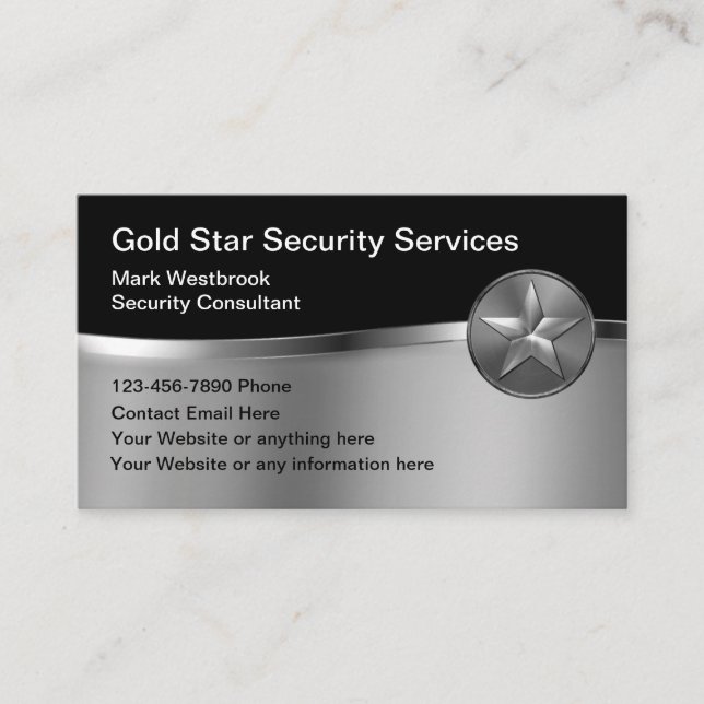 Carte de visite étoile Classy Security Services (Devant)