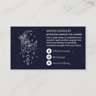 Carte De Visite Étoile de cristal de la lune Floral de Sky Starry
