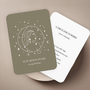 Carte de visite étoile lunaire minimaliste