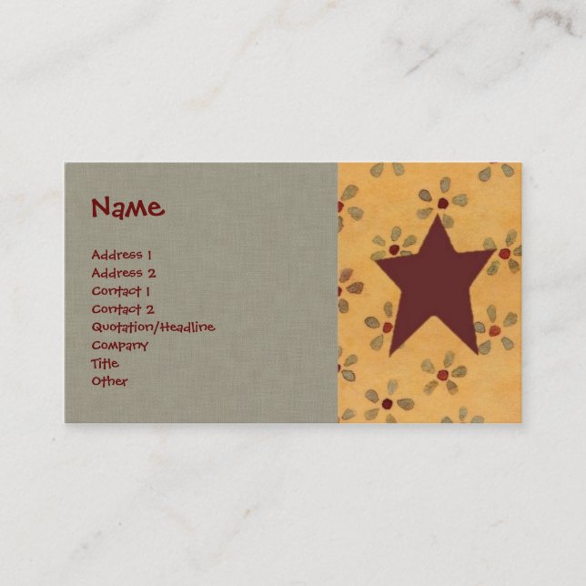 Carte de visite étoile primitif (Devant)