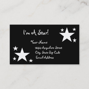 Carte De Visite Étoiles blanches sur le noir - je suis une étoile