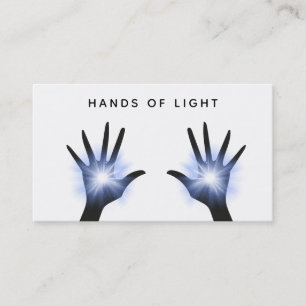Carte De Visite Étoiles curatives de lumière de Reiki de mains