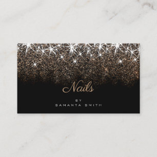 Carte De Visite Étoiles de Glam Parties scintillant dorée du conce