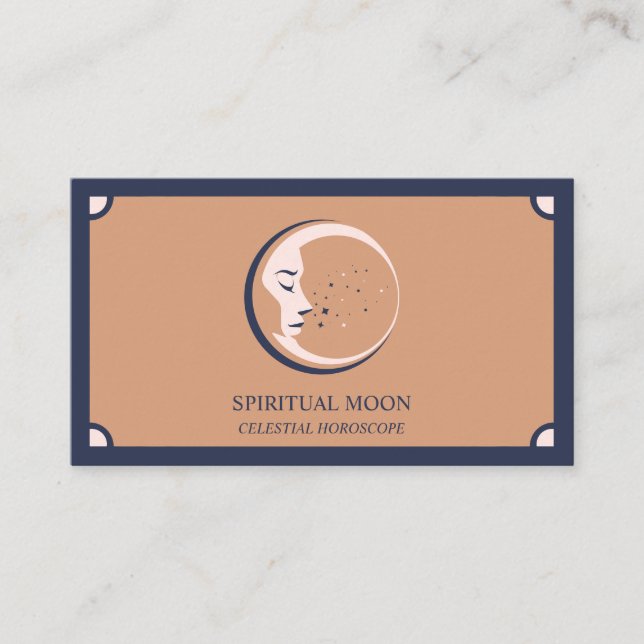 Carte De Visite Étoiles de la Lune céleste Astrologie boho (Devant)