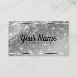Carte De Visite Etoiles de luxe en argent Chrome Parties scintilla
