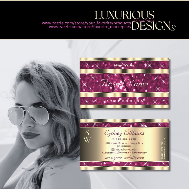 Carte De Visite Étoiles de luxe or rose Parties scintillant Étoile (Créateur téléchargé)