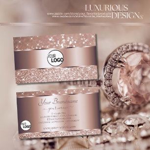 Carte De Visite Étoiles de luxe Rose Parties scintillant or Étoile