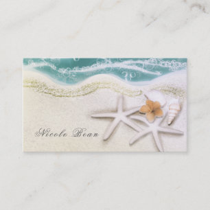 Carte De Visite Étoiles de mer sur le chic tropical turquoise