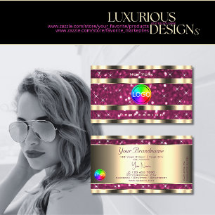 Carte De Visite Étoiles de Parties scintillant de luxe Gold Pink a