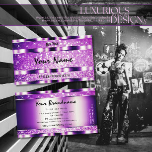 Carte De Visite Étoiles de Parties scintillant flamboyante violet 