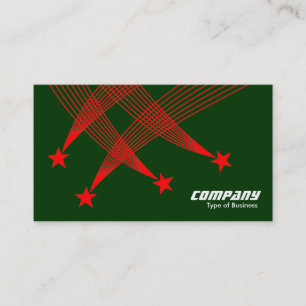 Carte De Visite Étoiles de tir - Rouge sur vert foncé