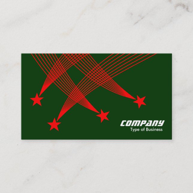 Carte De Visite Étoiles de tir - Rouge sur vert foncé (Devant)