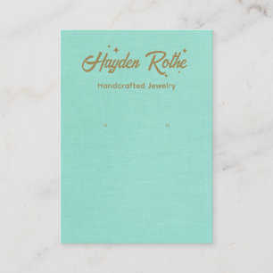 Carte De Visite Étoiles de typographie rétro Turquoise Écran d'ore