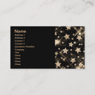 Carte De Visite Étoiles élégantes de parties scintillantes d'or