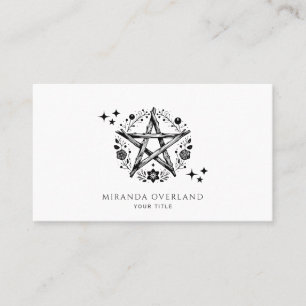 Carte De Visite Étoiles Holistic Business Floral Pentacle