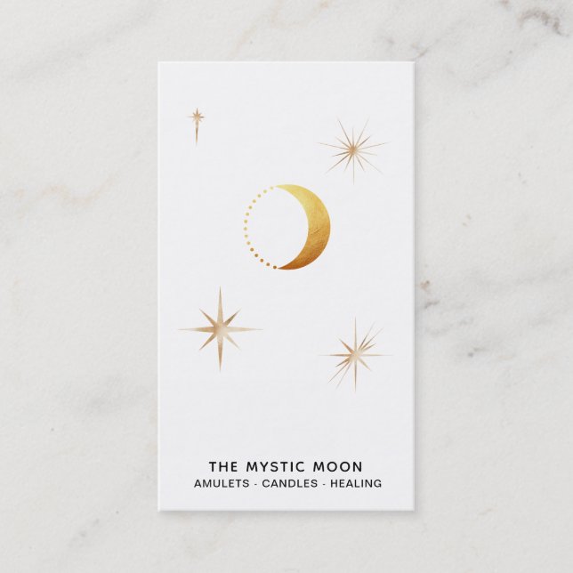 Carte De Visite *~* Etoiles Lunaires D'Or Séparées Luna Mystique L (Devant)