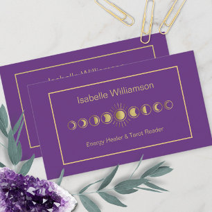 Carte De Visite Étoiles modernes minimes Améthyste phase de lune m