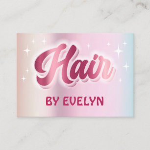 Carte De Visite Etoiles rétro script fausse feuille pastel cheveux