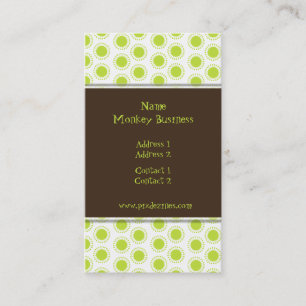 Carte de visite ~ étoiles rétro, vert olive