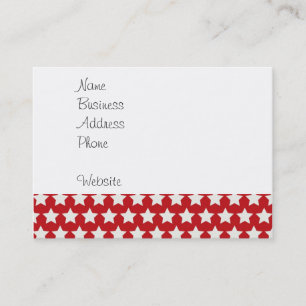 Carte De Visite Etoiles rouges et blanches patriotiques Motif 4 ju