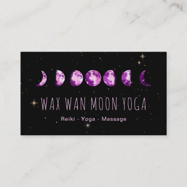 Carte De Visite *~* Étoiles Wax Violet Lune Lunette Violet Phases (Devant)