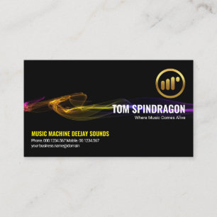 Carte De Visite Étonnant Black Electric Lightning Deejay DJ