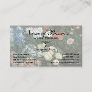 Carte De Visite Étude des fleurs de Bazille, Vintage Floral Art