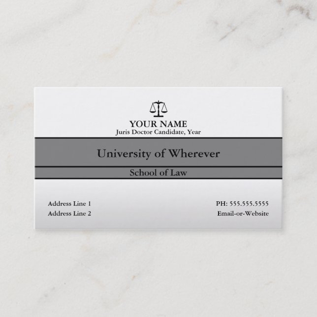 Carte De Visite étudiant en droit (Devant)