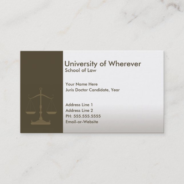 Carte De Visite étudiant en droit professionnel de justice (Devant)