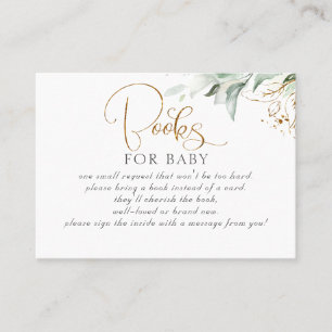 Carte De Visite Eucalyptus Gold Greenery Livres pour bébés Demande